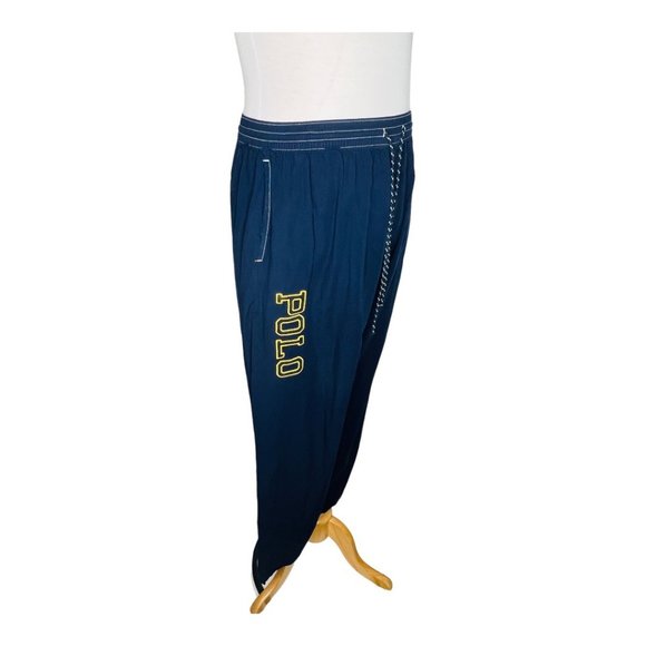 Polo Ralph Lauren Logo Track Pants Blue and Yellow Size L EUC - Picture 7 of 9